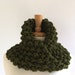 Sale - Chunky Knit Olive Green Twisted Infinity Cowl Scarf