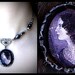 Emily Bronte, Victorian mourning jewelry, purple glass beads, romantic, filigree heart, English poet, novelist, Wuthering Heights, gothic