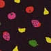1975 Vintage Marimekko- Fruit Print Fabric with Black 35" by 50"