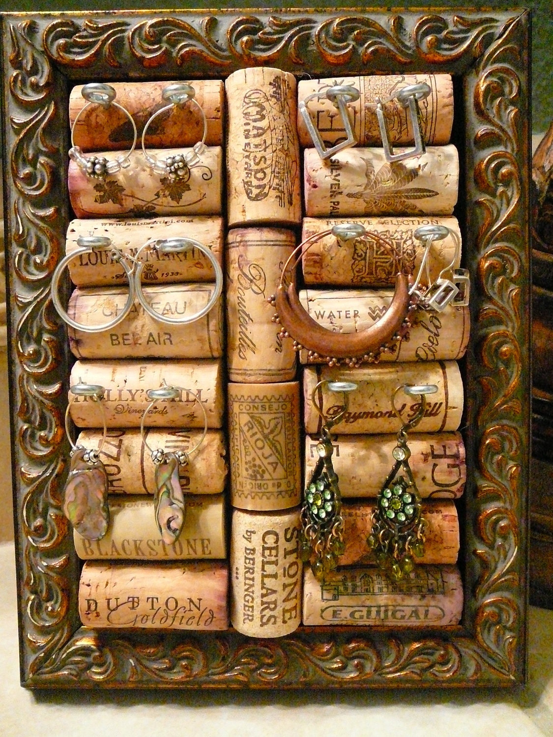 Jewelry Holder/Cork Art/Jewelry Organizer/OOAK/Jewelry