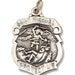 Saint Michael Sterling Silver Badge on 18 inch sterling silver rolo chain