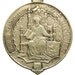 Saint Peter Coat of Arms of Uccel Antique Sterling Medal of 1918 on 18" sterling silver rolo chain