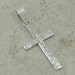 Floral Etched Sterling Silver High Polished Cross on Black Satin Cord