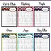 Child's Chore Chart - Choose Your Color - Printable PDF File