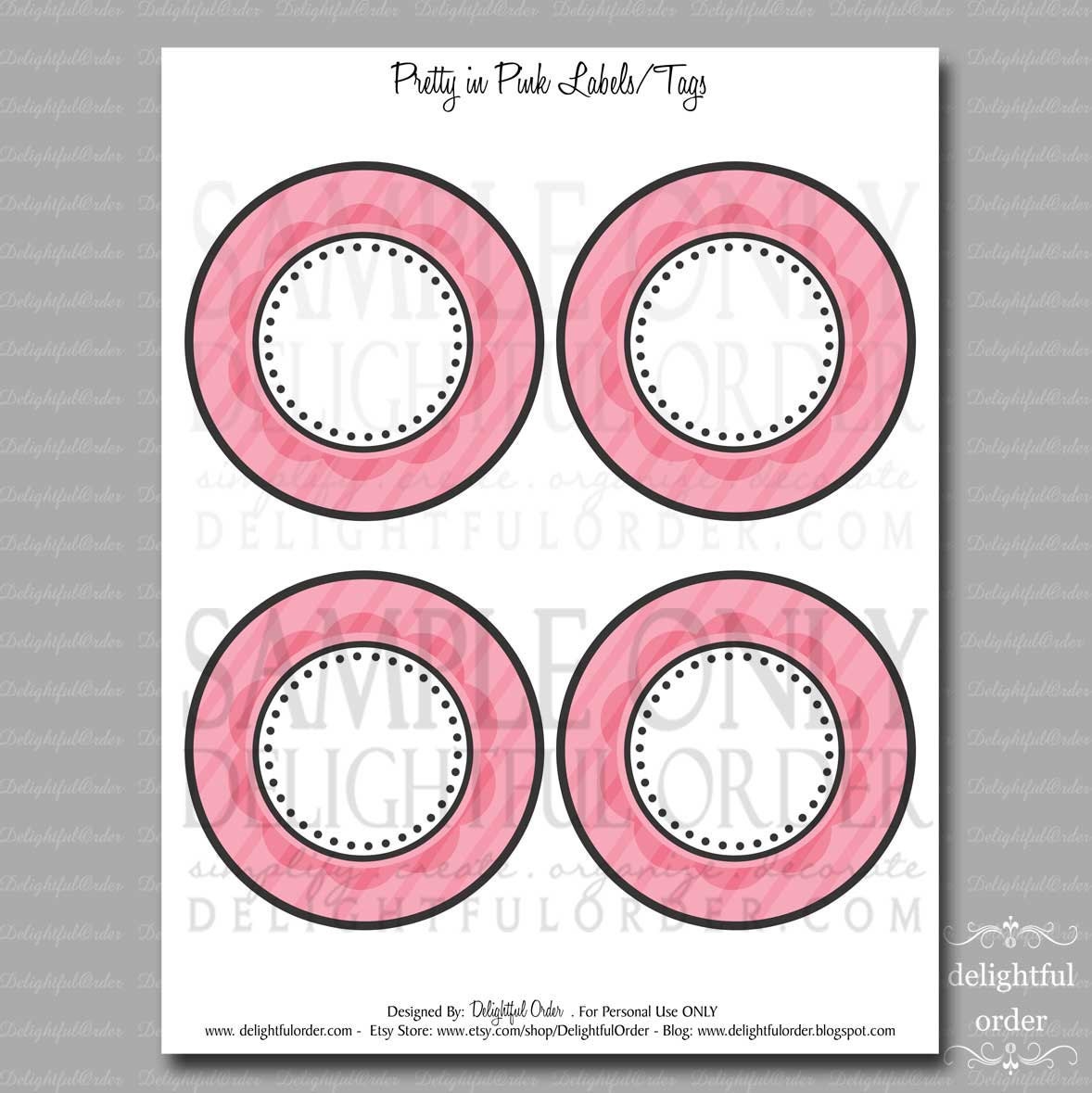 Pretty in Pink Labels/Tag PDF Blank File &amp; Add your text PNG