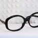 Vintage 60s Glasses Black Horn Rim 1960's Oversize Eyeglasses Simple Mod Zyl Unisex 54/18 Optical Frame France