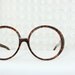 Circle 1980's Oversize Eyeglass Modernist Frame Modern Tortoise Horn Rim Circle Large 60/19 Unisex by Liz Claiborne Optical