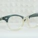 1960's Cat Eye Glasses 60s Womens Eyeglasses Blue Pearl Split Browline Two Tone Clear Petite 42/18 by Art Craft Optical