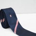 French Crest Tie in Navy Blue with a Red White Diagonal Stripe
