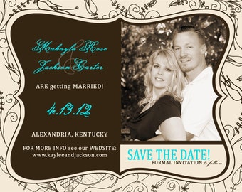 Hummingbird Garden Custom Save the Date Card