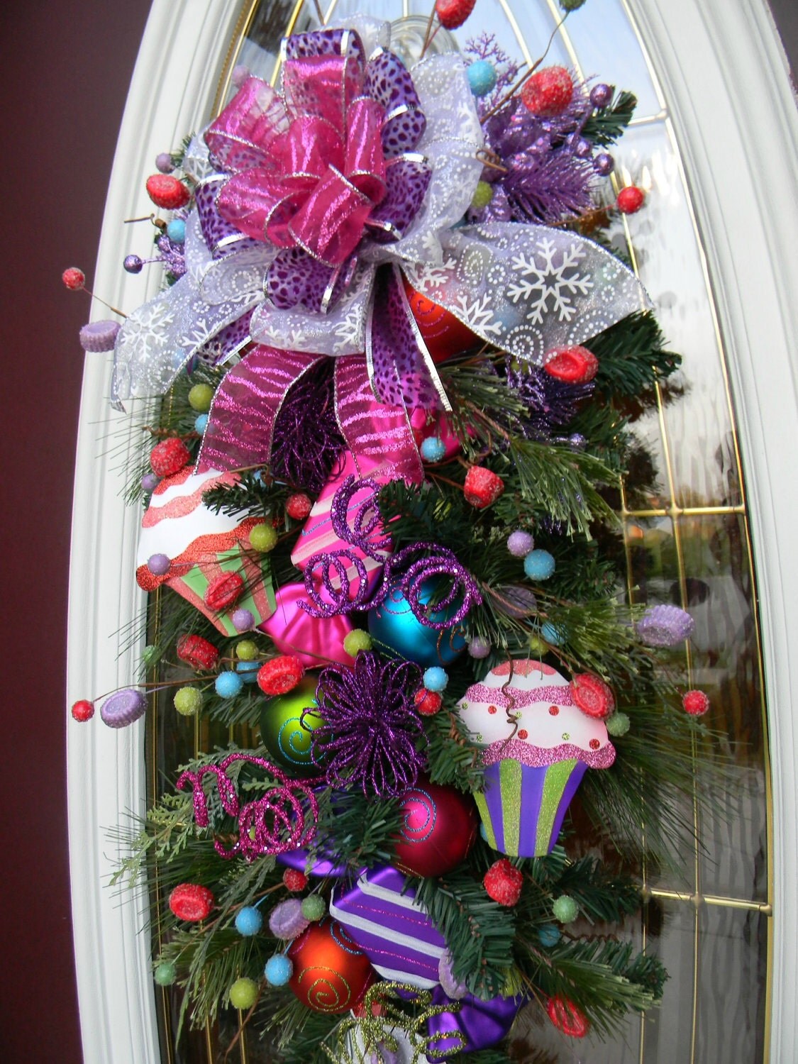 Christmas Door Teardrop Swag Decorcandylicious 0769