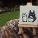 Dust Buddies (My Friend, Totoro) on mini canvas and easel