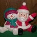 99 cent Sale -- Ceramic Santa & Snowman