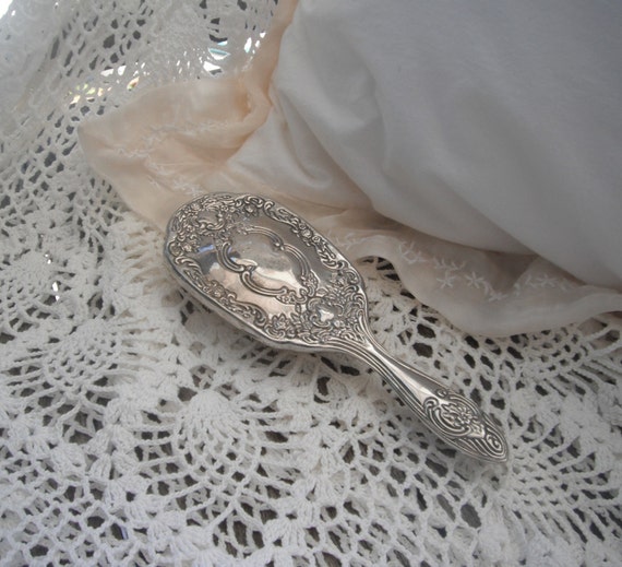 Vintage Silver Plated Hair Brush by Mimsytoo on Etsy