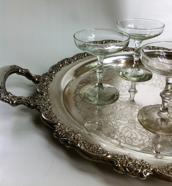 Oneida Round Silver Tray