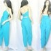 Vintage 80s Jumpsuit S Aqua Harem Pants