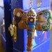 Handmade Catholic Rosary, Peacock Pearl, Tigereye, Mexican Retablo