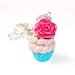 Miniature Cupcake Jewelry ( polymer clay cupcakes kawaii jewelry food necklace rose cupcake mini food jewelry blue earrings food )