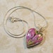 Butterfly Wire Wrapped Heart Shaped Pendant -Shades of Pink Polymer Clay Heart Focal Bead with Butterfly - Wire Wrapped Pendant Necklace