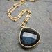 London Blue Quartz Necklace, Bezel Blue Quartz and Satellite Chain Necklace in 14K Gold Fill