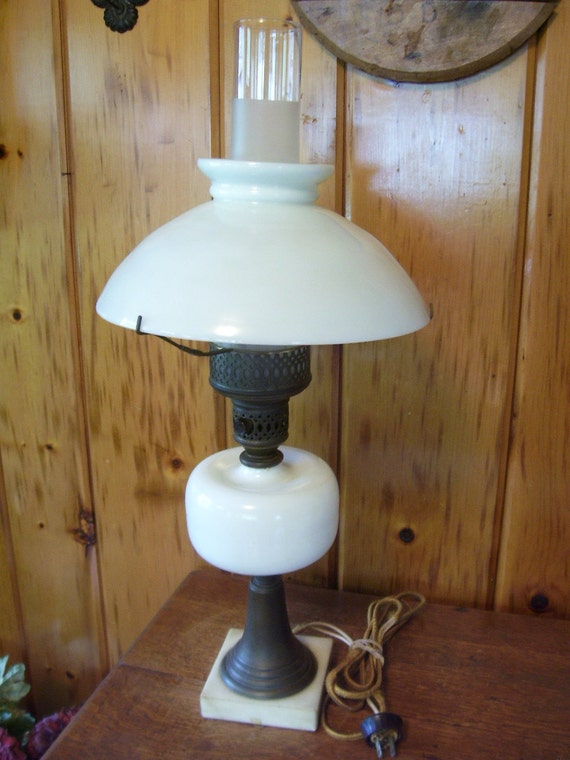 to milk Base Marble Lamp  Milk Rare base glass Converted  Electric marble Glass lamp  Aladdin