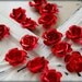 Flower Cabochons : 25 pieces 17mm Vintage Style Aluminum Rose Cabochon Bead -- Crimson Red ... Jewelry Findings 17.001-F5