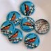 Vintage Blue Robin Happy Birthday Pinback Button