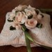 Ooak Champagne Roses Felt Shabby Chic RING BEARERS WEDDING Pillow was 24.00 Now 11.00