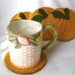 Felt Pumpkin Coasters, Fall Decor, Hostess Gift, Harvest Coasters, Halloween Decor, Thanksgiving MugMats Set of Four