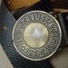 LEVI STRAUSS & CO - Vintage Black Leather Belt from 70s - Heavy brass metal Buckle ... a Fashionista Statement Piece Size S M