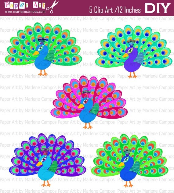 Items similar to Peacock Clip Art, Party Birthday, Birthday