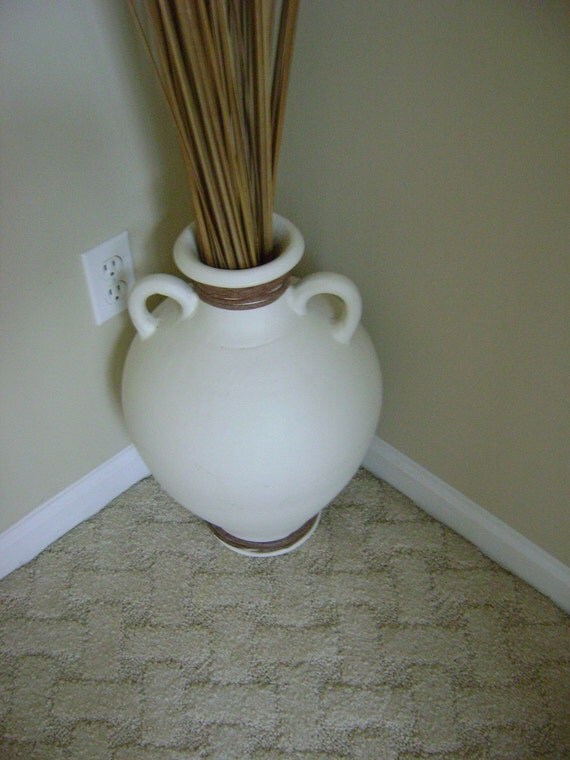 Vintage Stone and Twig Floor Vase by BellasChicCollezione on Etsy