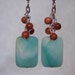 Dangly Gemstone Amazonite and Goldstone Earrings