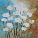 ORIGINAL Contemporary White Flowers Abstract one of a kind Textured modern Painting from Jolina Anthony,