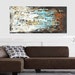 48" original turquoise,,gold,creme abstract painting from listed artist Jolina Anthony fast shipping