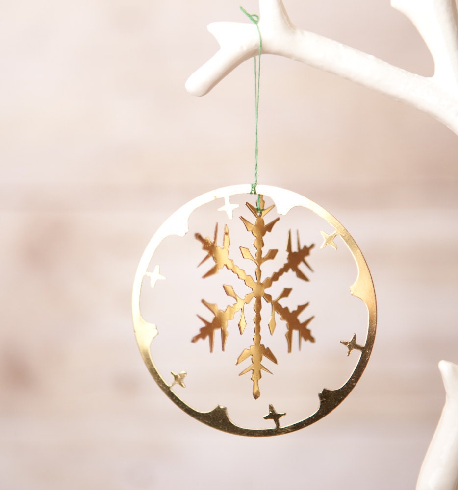snowflake ornament brass christmas 3d west german snowflake ornament brass christmas 3d west german