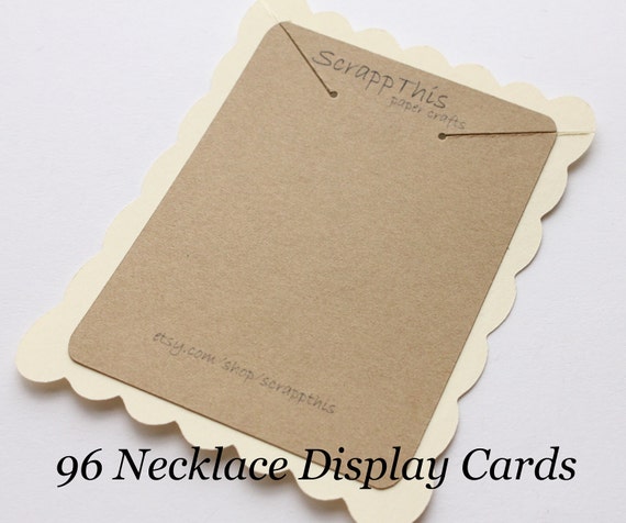 Items similar to 96 Necklace Display Cards-Jewelry Displays-Kraft and ...