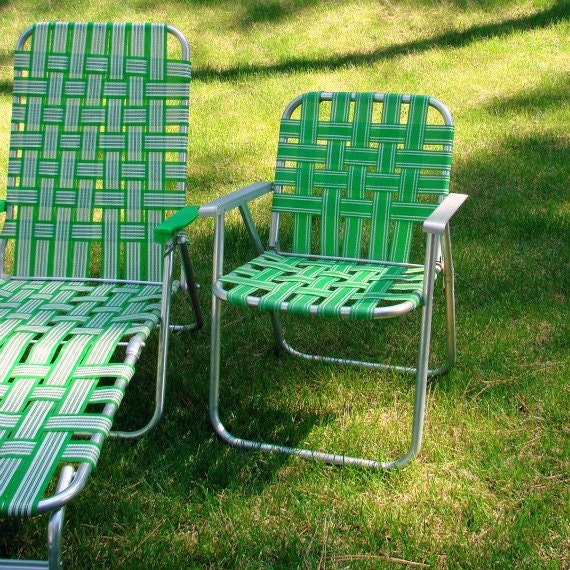 webbed aluminum lawn chair