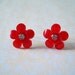 Flower Earring, Red Earrings, Red Resin Flower Earrings, Resin Flower Jewelry, Red Jewelry, Flower earrings, Flower Jewelry