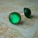 Green Rhinestone Post Earrings, Green Earrings, Green Jewlery, Green Post Earrings