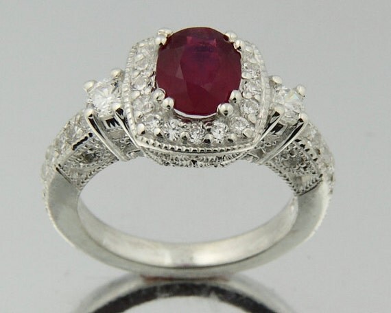 1.5ct natural ruby antique vintage 925 solid sterling by GNGJewel