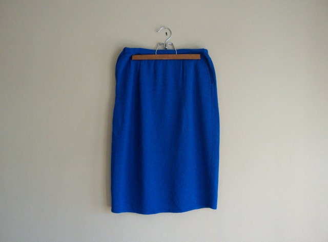 SALE Royal BLUE Sweater Skirt Retro Pencil Style by alacloth