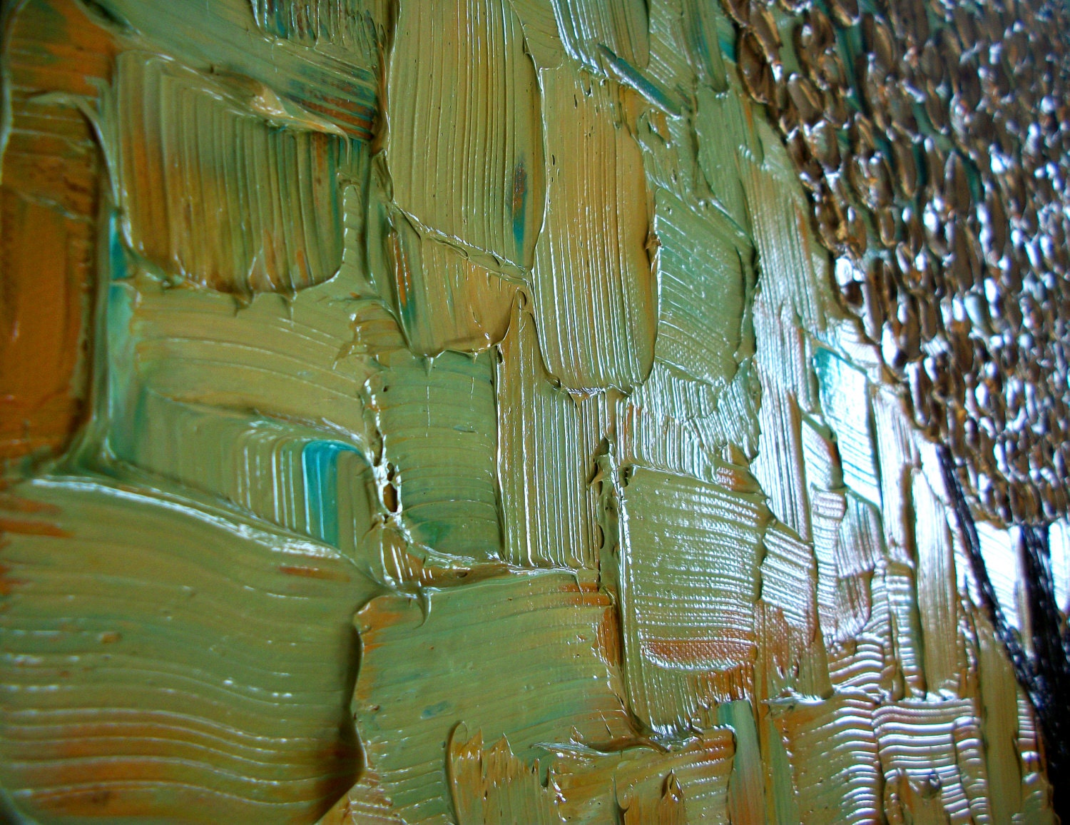 Original Modern Palette Knife Tree Painting on Canvas Textured