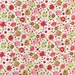 End of Bolt, Woodland Bloom, Moda Fabric, White, Pink, Green, and Brown Polka Dots