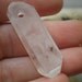 Double Terminated Frosted Tabby Quartz Crystal Point E, 3mm Hole, Drilled Pendant Focal Piece, Wire Wrapping, Jewelry Making, Metaphysical