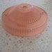Heavy, art deco pink glass lamp shade for a small lamp