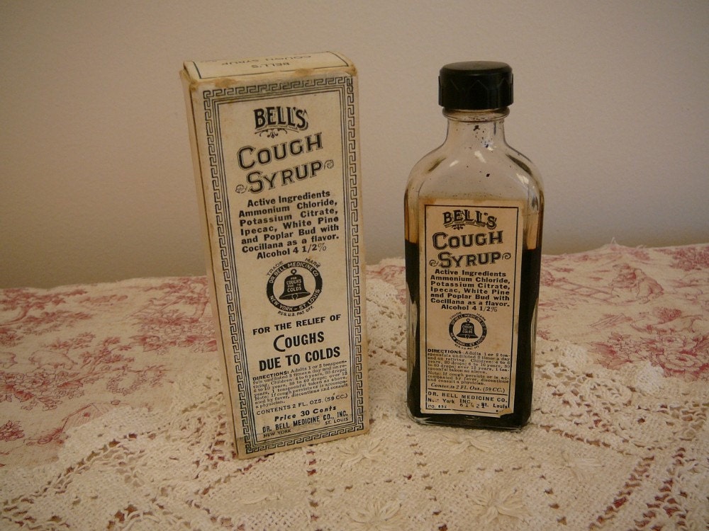 Old Cough Syrup Label