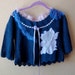 Blue cardigan sweater shrug lilac lace applique wedding bridal mother of the bride