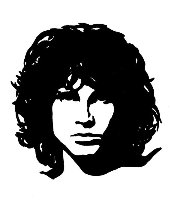 Items similar to Jim Morrison 5x5 Black & White Portrait on Etsy