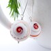 orange bomb earrings - sterling silver, oyster shell, resin